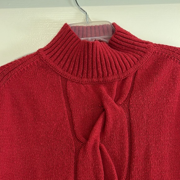 Zenergy ( by Chicos) red sweater poncho in S/M. High collar. Machine washable. - Picture 3 of 5